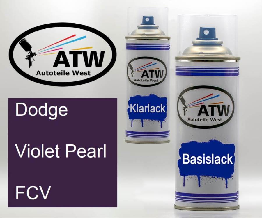 Dodge, Violet Pearl, FCV: 400ml Sprühdose + 400ml Klarlack - Set, von ATW Autoteile West.